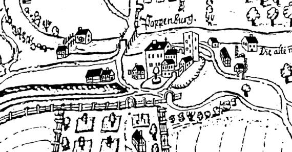 Zeichnung der Umgebung der Poppenburg